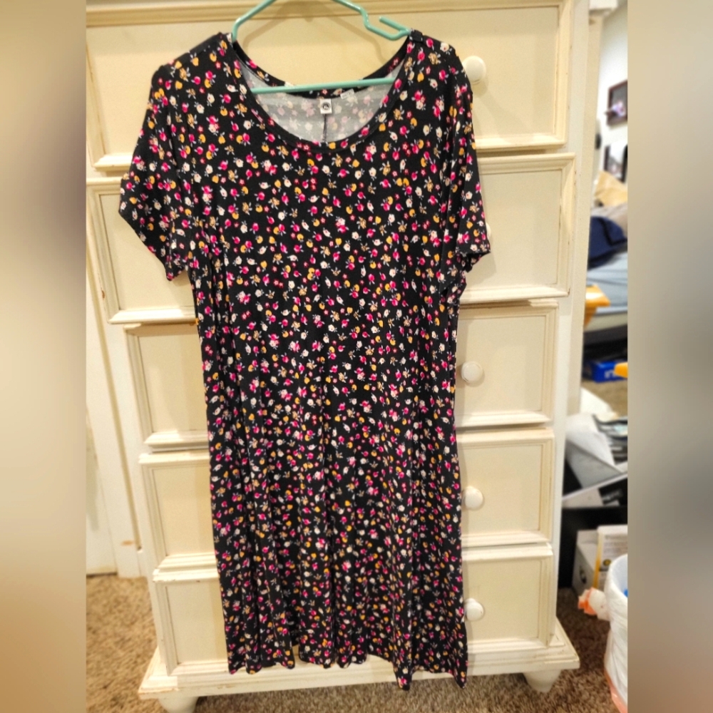 Vibrant Floral Print Dress
